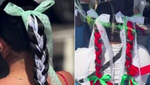 Mujeres latinas con trenzas y cintas de colores usan su identidad cultural como protesta pacífica frente a redadas de ICE